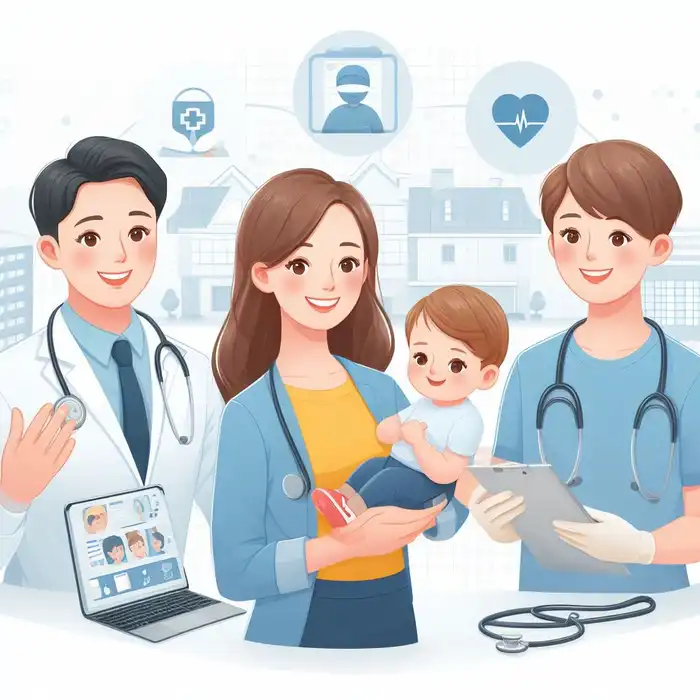 Imagen de doctores con paciente